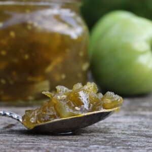 Homemade green tomato jam