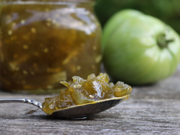 Homemade green tomato jam