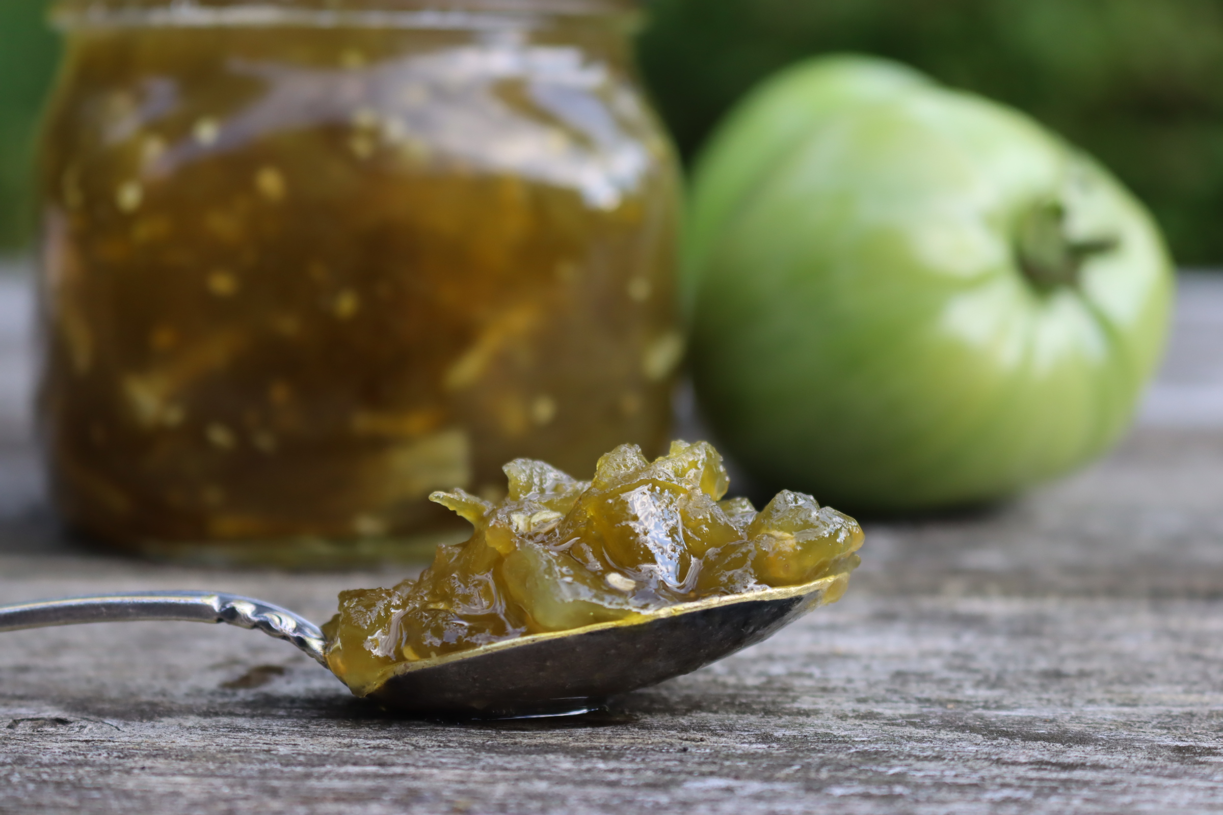 Homemade green tomato jam