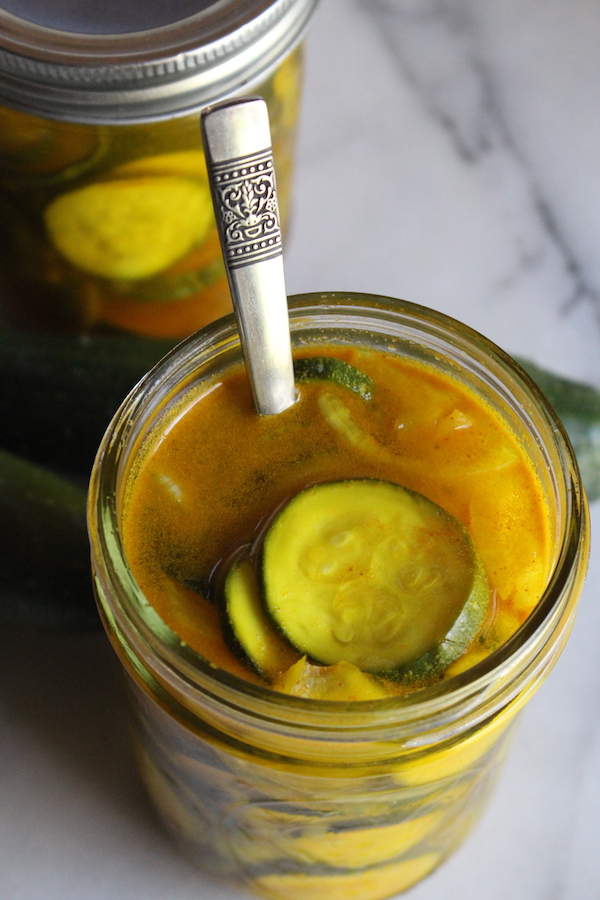 pickled courgette or zucchini