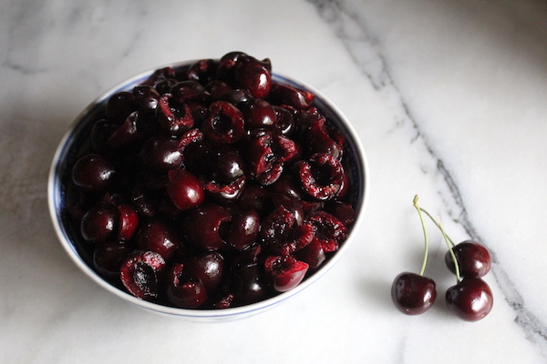 Pitted cherries for cherry jam