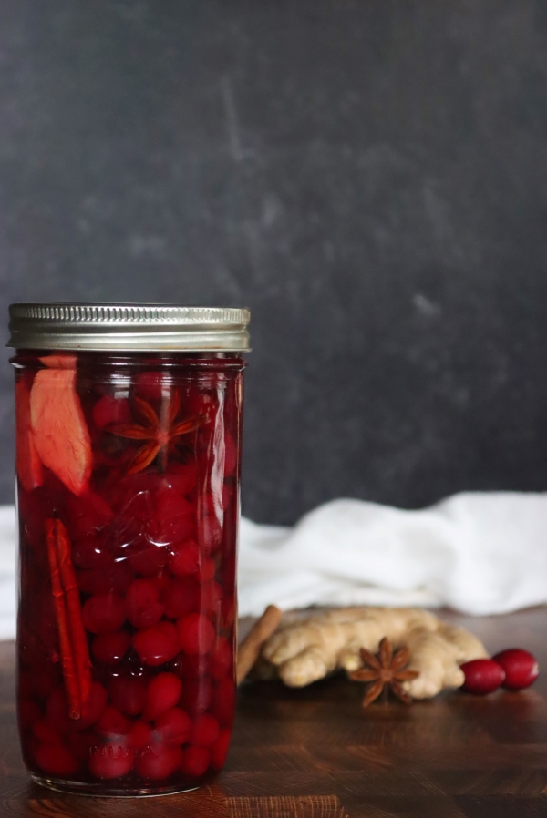 Canning pickled cranberries