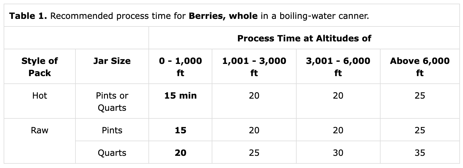 Water Bath Canning Berries