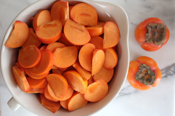 Sliced persimmons