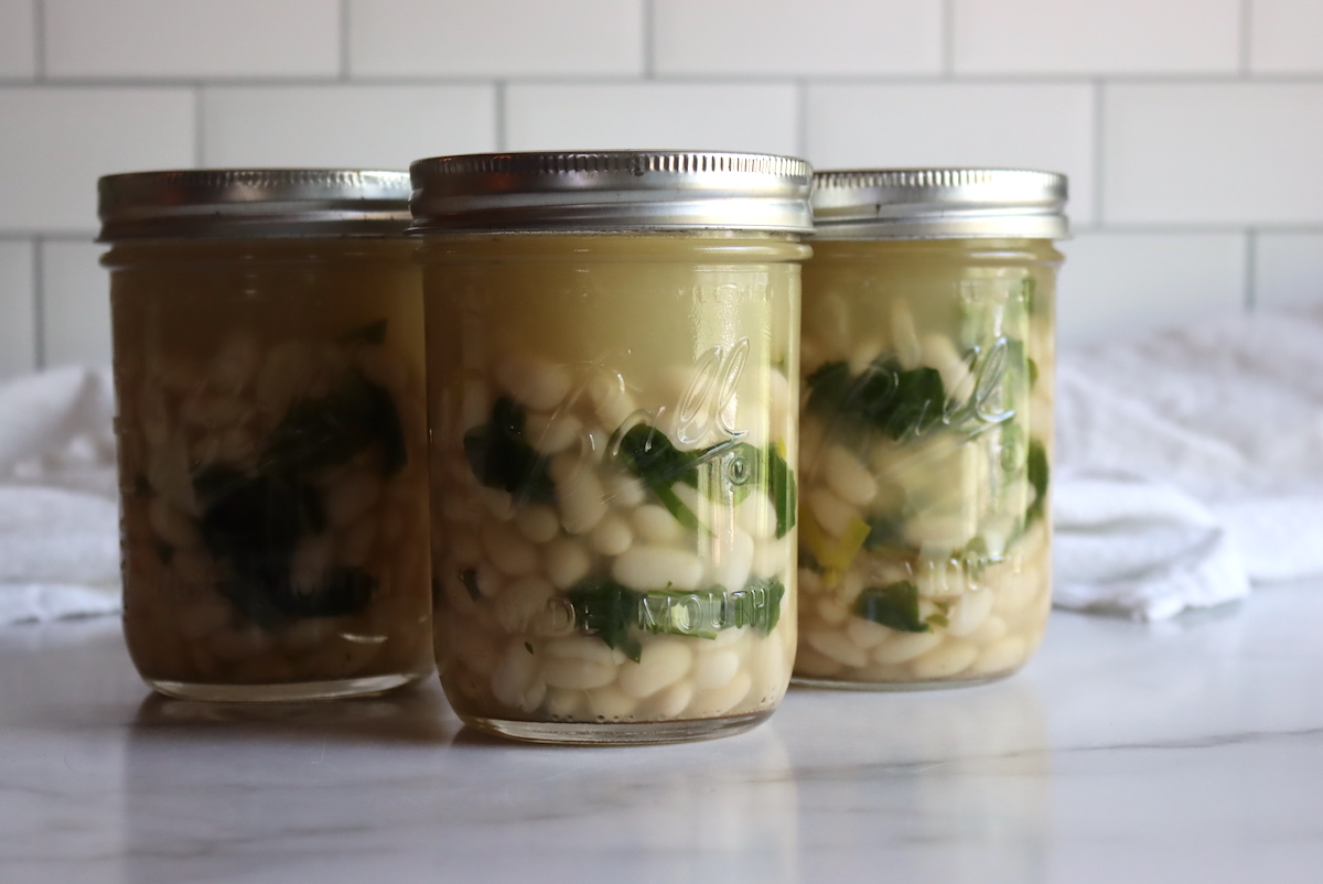 Canning White Bean and Greens Soup