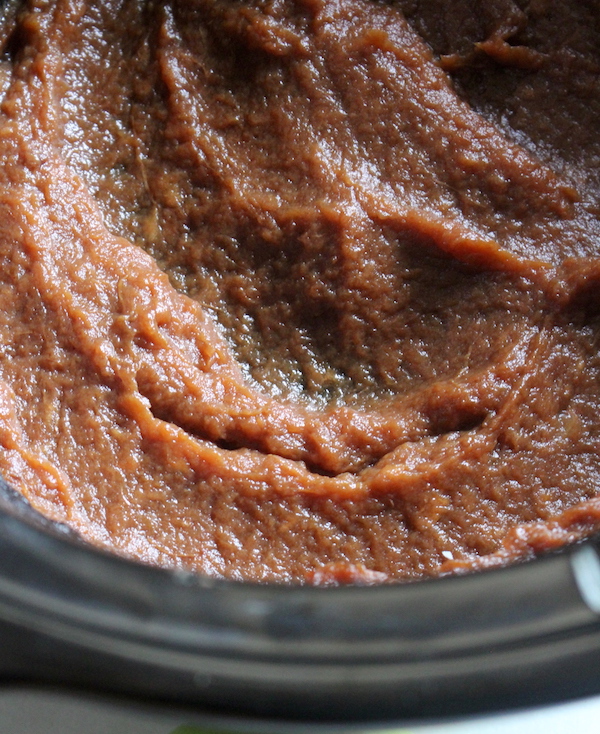 Finished apple butter in the slow cooker