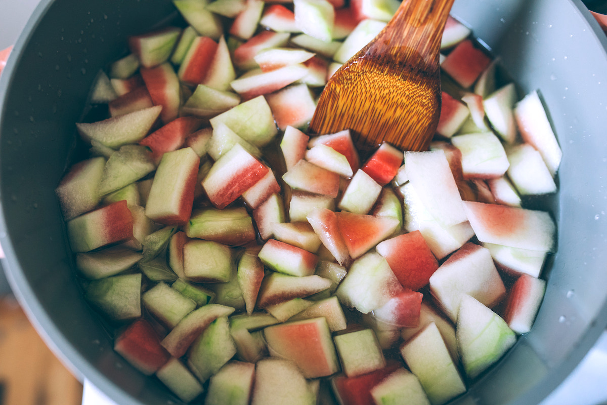 Chopped Watermelon Rind For Preserves