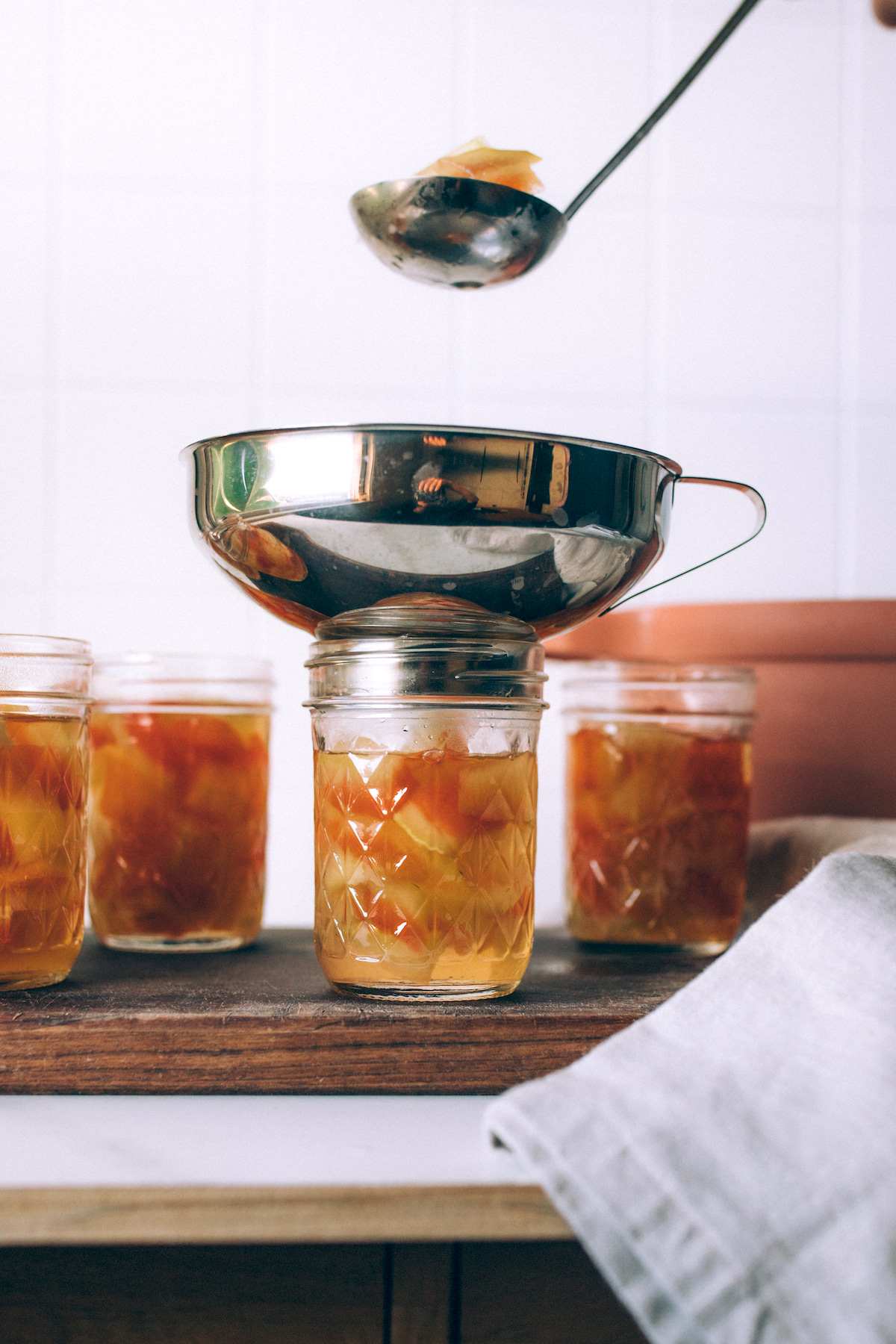 Putting Watermelon Rind Preserves in Jars