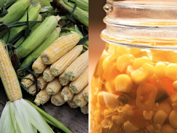 Making Pickled Corn Salad for Canning