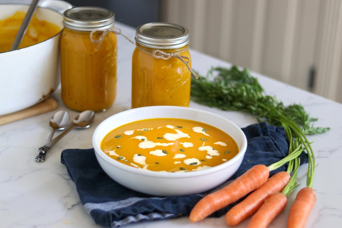 Serving Home Canned Carrot Soup