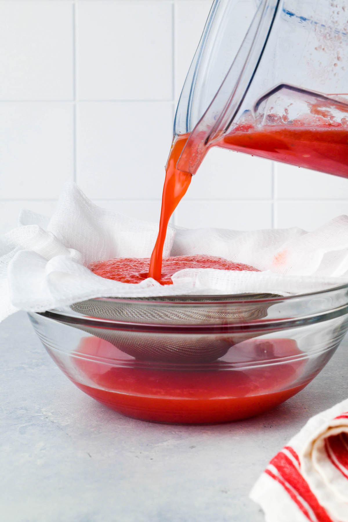 Straining Watermelon Juice