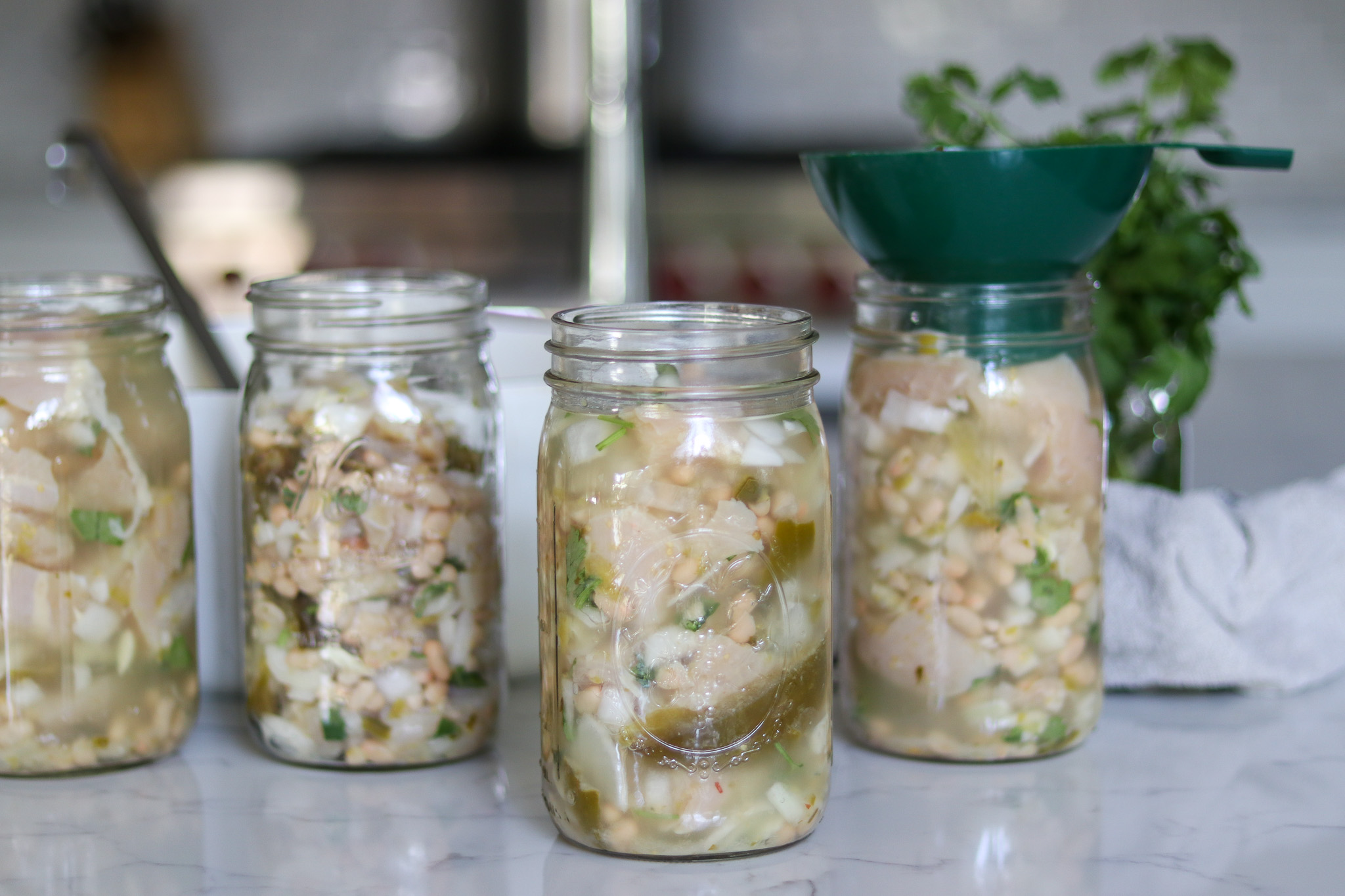 Packing Jars for Chicken Chili Verde