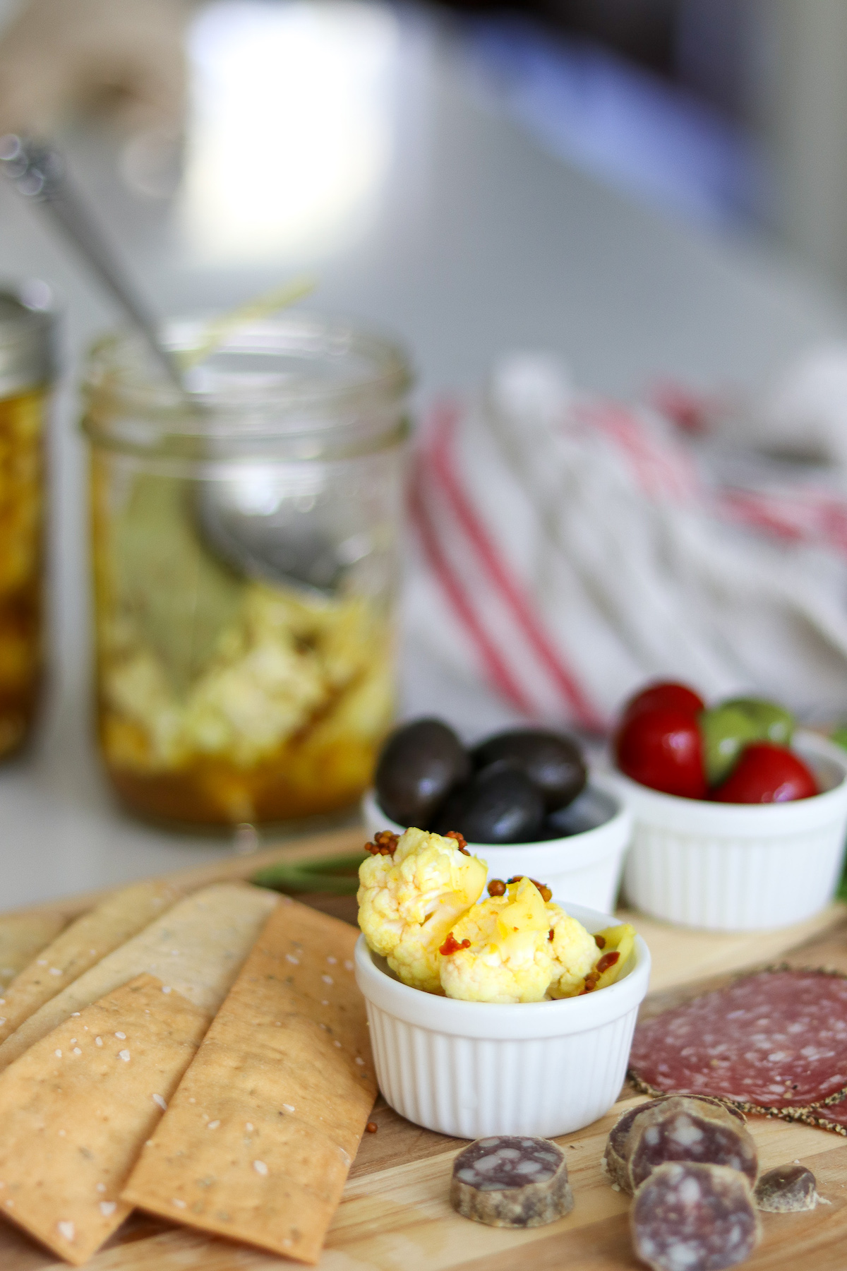 Serving Pickled Curry Cauliflower