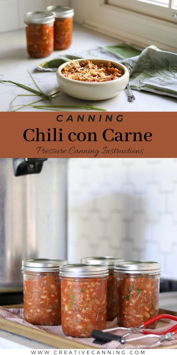 Canning chili con carne pressure canning recipe