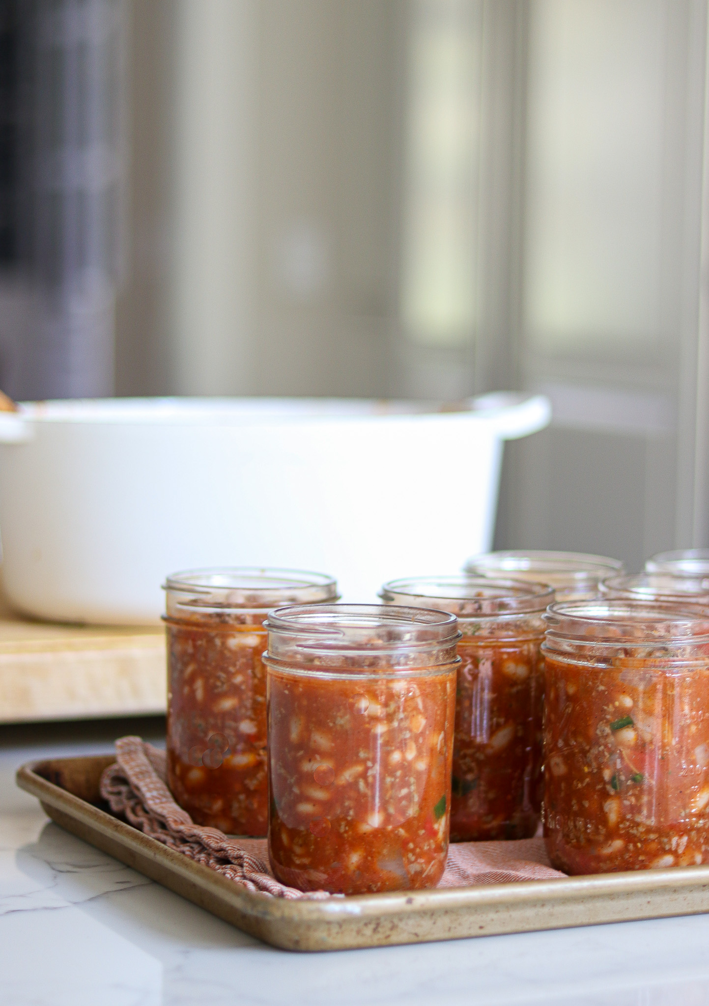 Filled Jars for Canning Chili