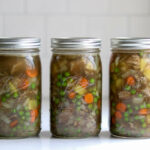 Home Canned Beef Pot Pie Filling Jars