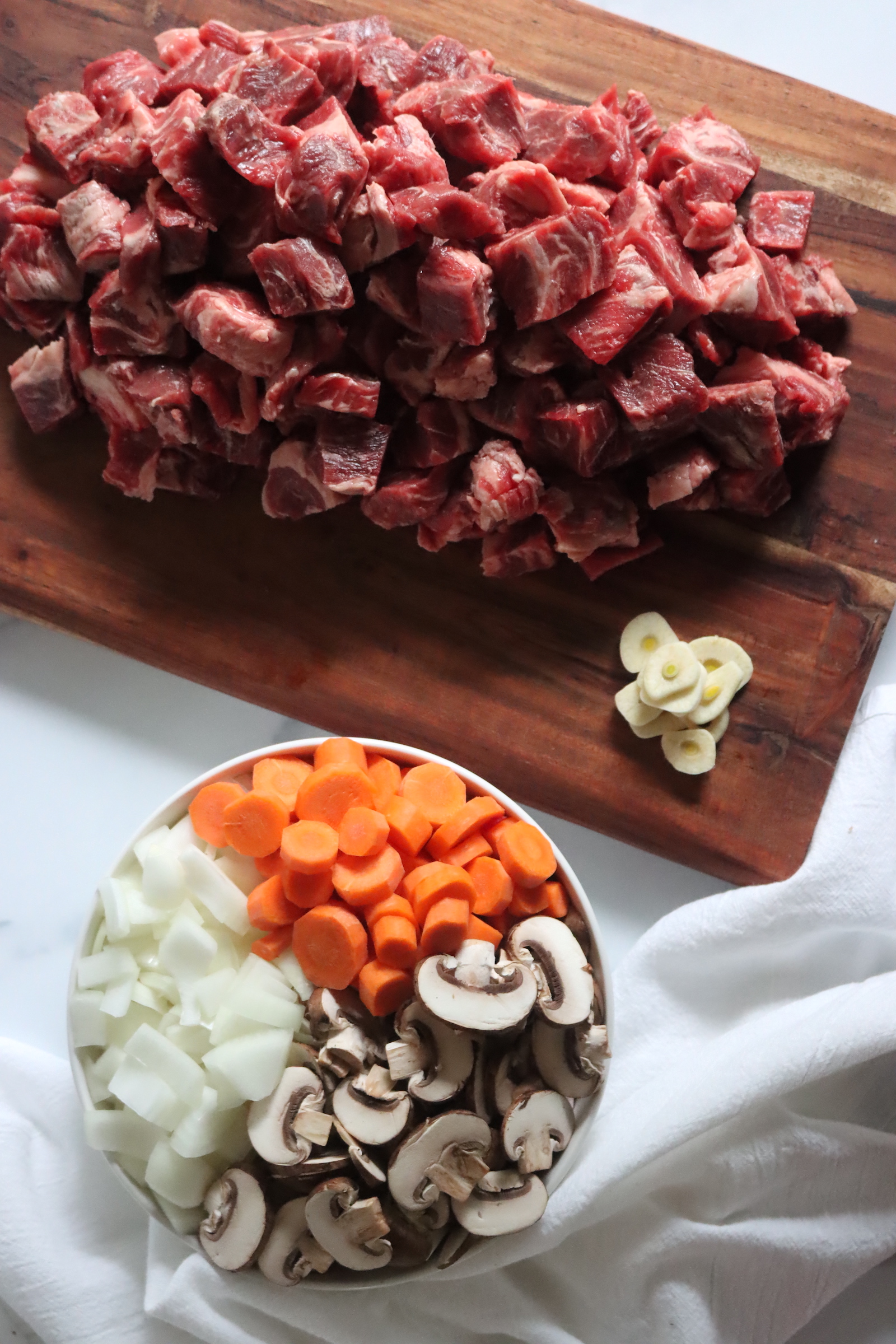 Ingredients for Canning Beef Burgundy