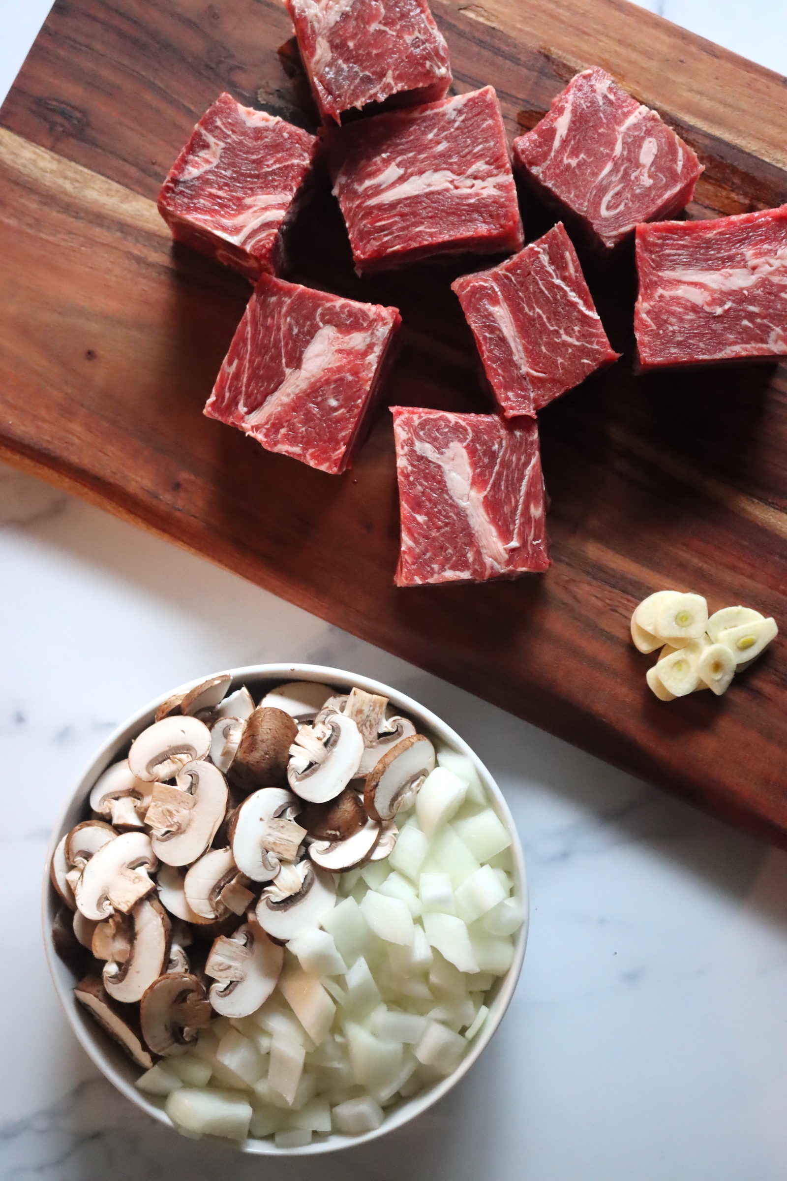 Ingredients for Canning Beef Stroganoff