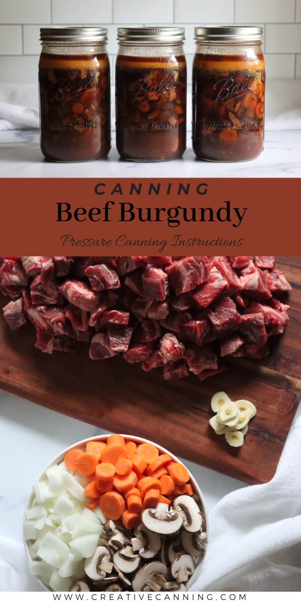 Pressure Canning Beef Burgundy