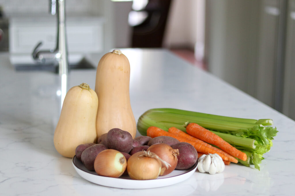 Butternut Squash Soup Base Ingredients Prep