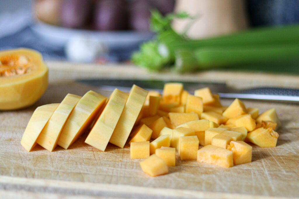 Butternut Squash Soup Base Ingredients Prep