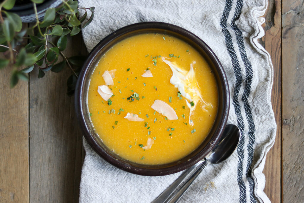 Serving Butternut Squash Soup