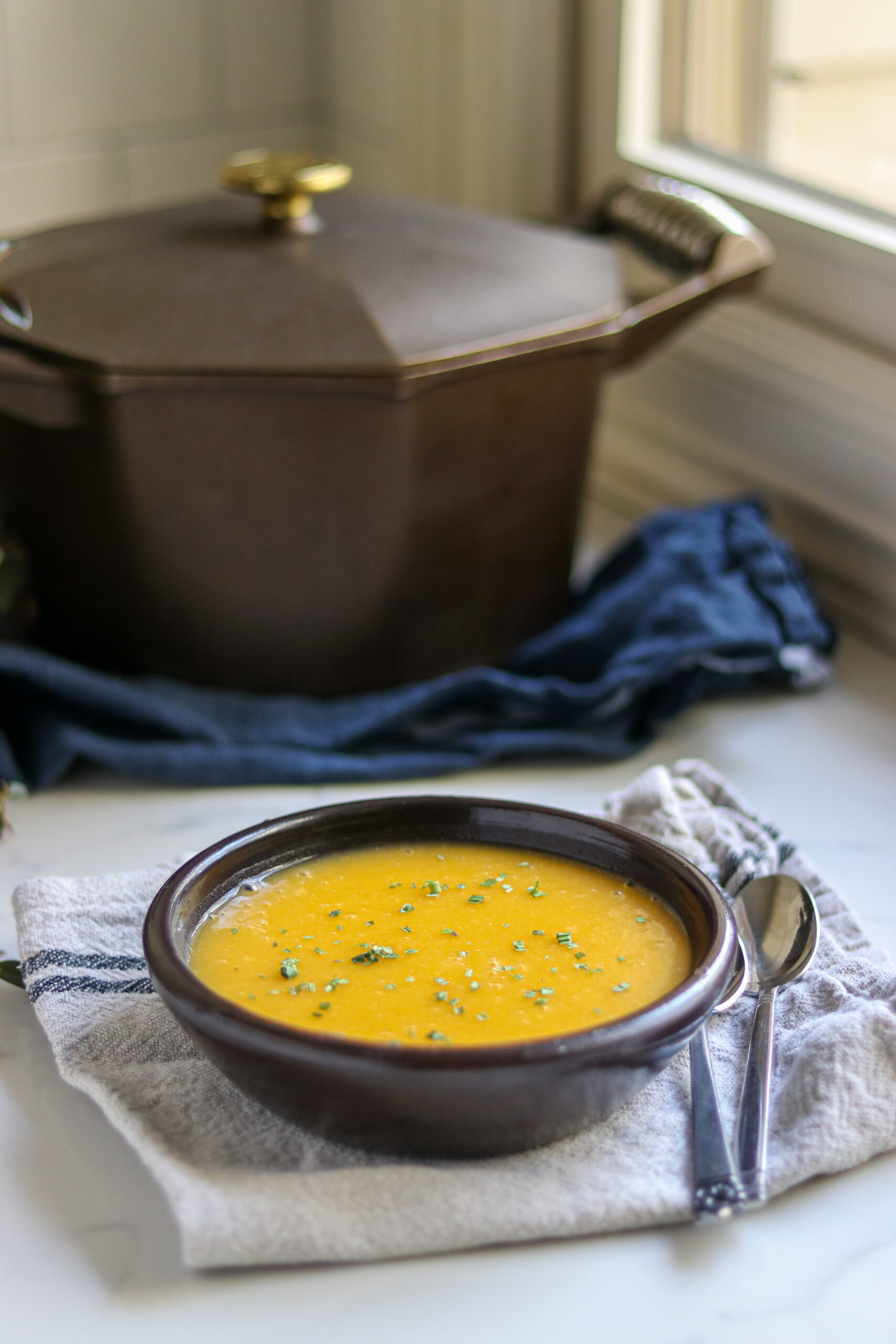 Serving Home Canned Butternut Squash Soup