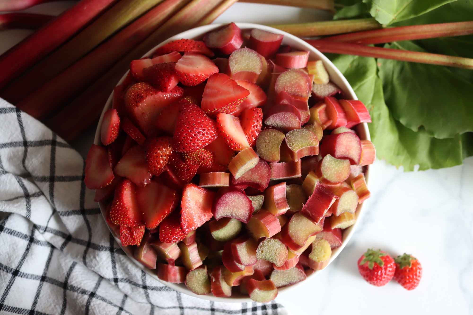 Ingredients for Strawberry Rhubarb Jam