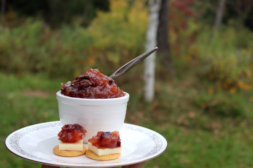 Serving Rhubarb Chutney