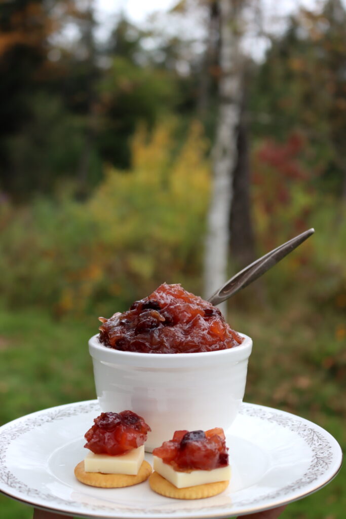 Serving Rhubarb Chutney