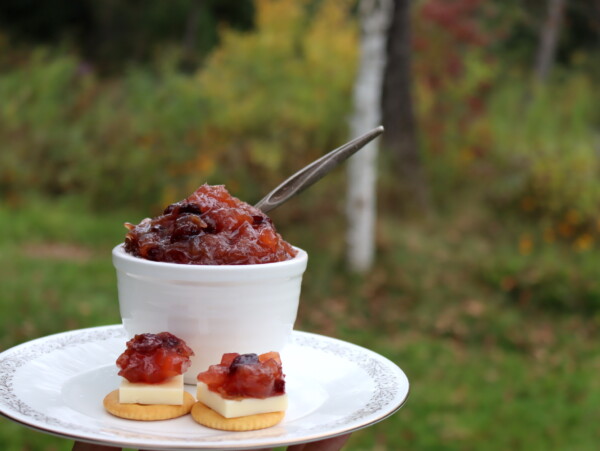 Serving Rhubarb Chutney