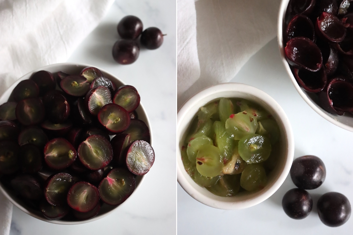 Peeled Muscadines for Jam