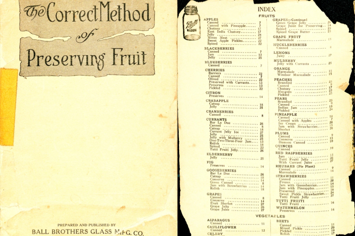 The Correct Method of Preserving Fruit Cover and Index