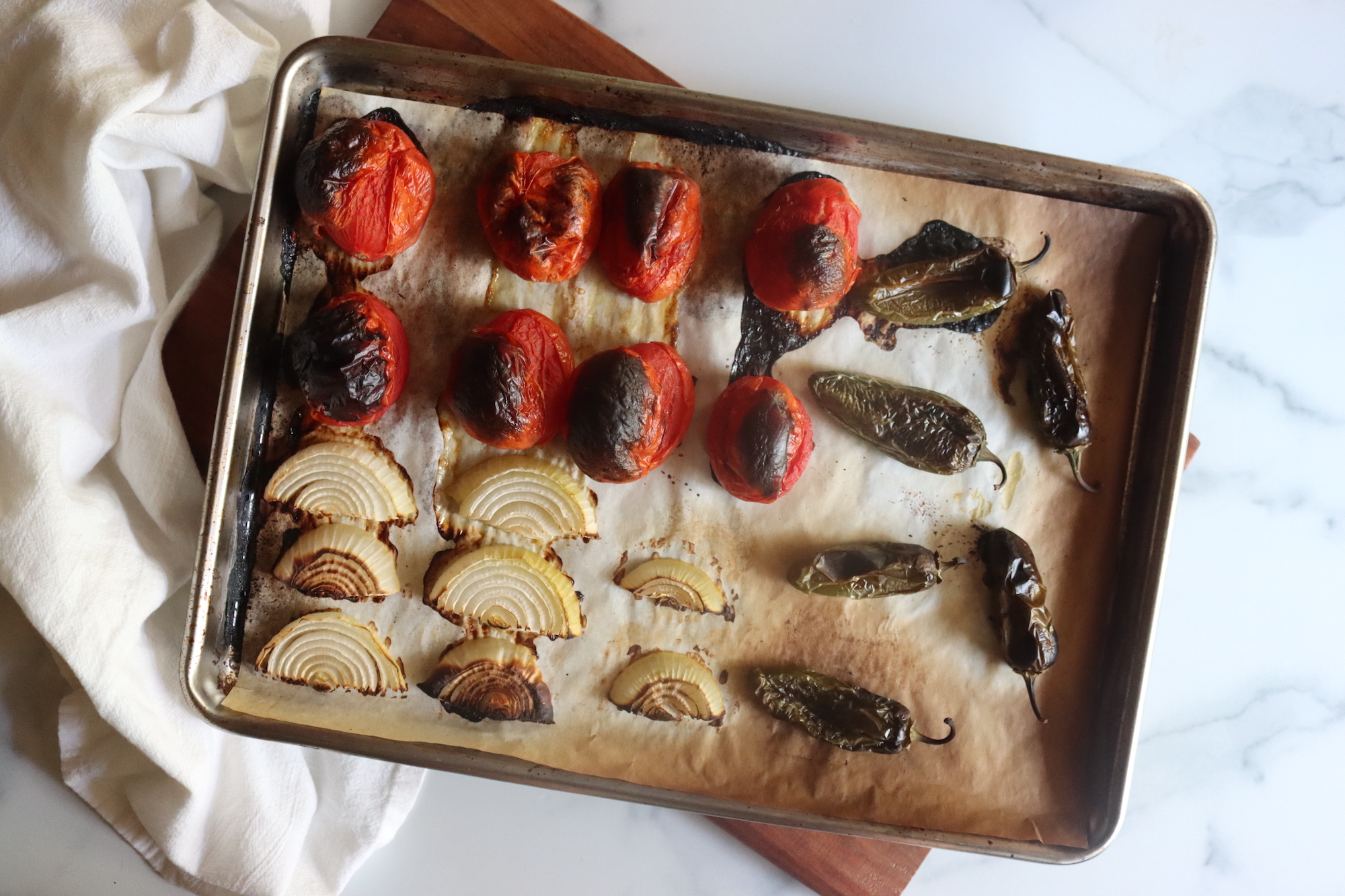 Roasting Tomatoes for Salsa Ranchera