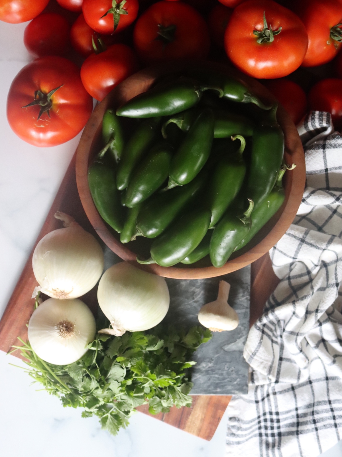 Ingredients for Spicy Jalapeno Salsa Canning Recipe