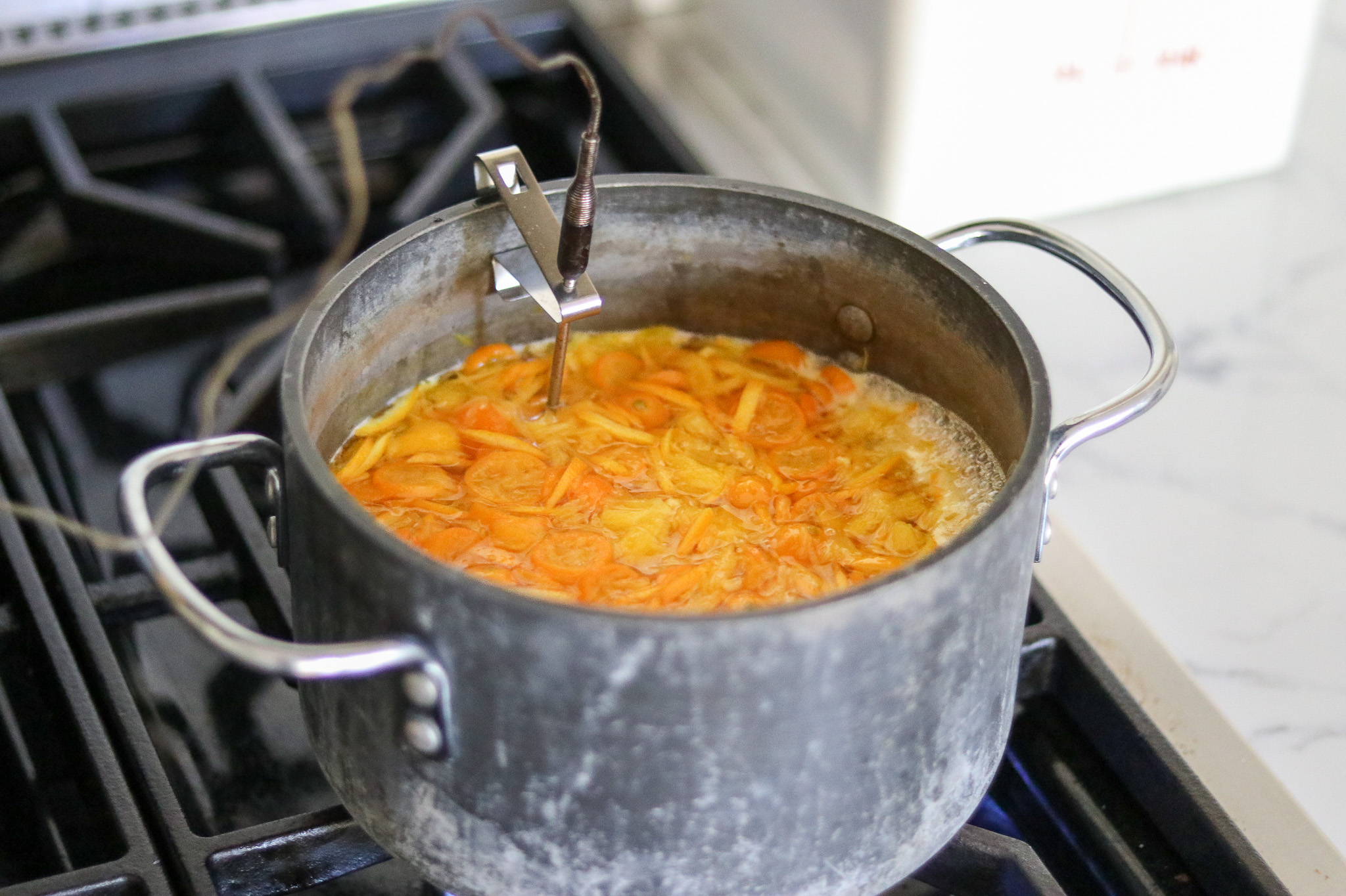 Kumquat Marmalade cooking