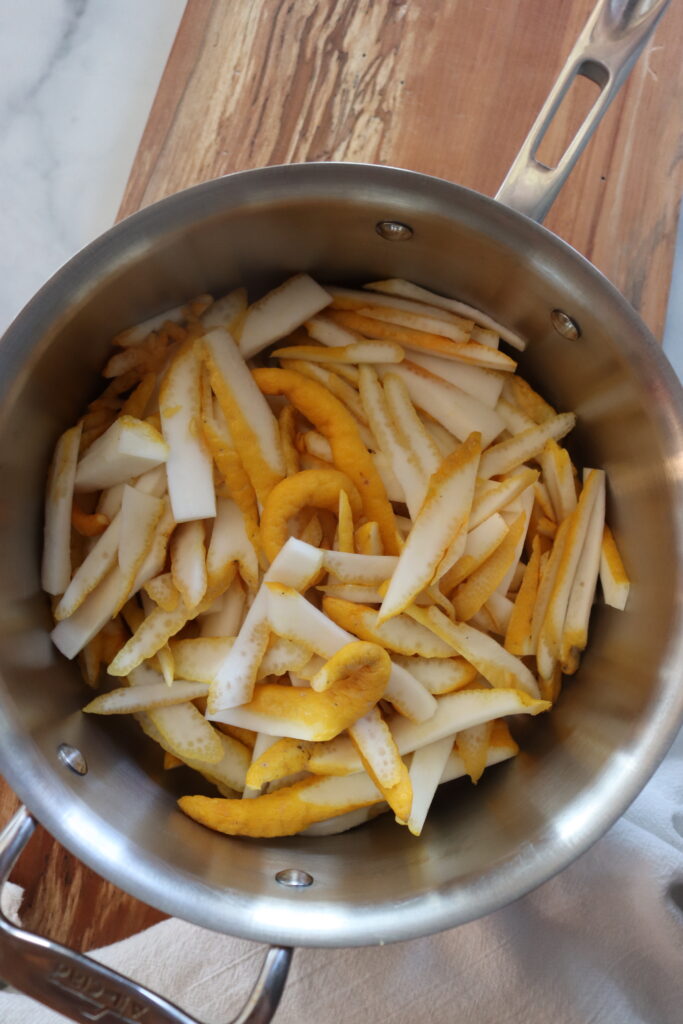 Sliced Buddha's Hand in a pot. 