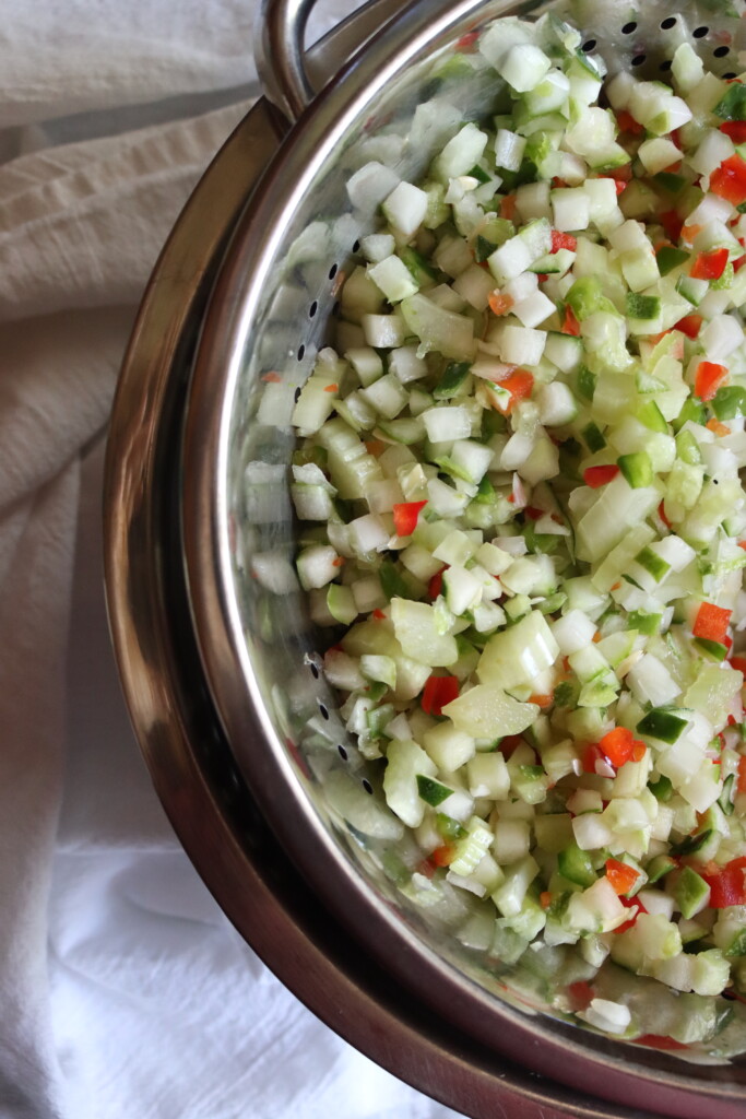 Making Cucumber Relish