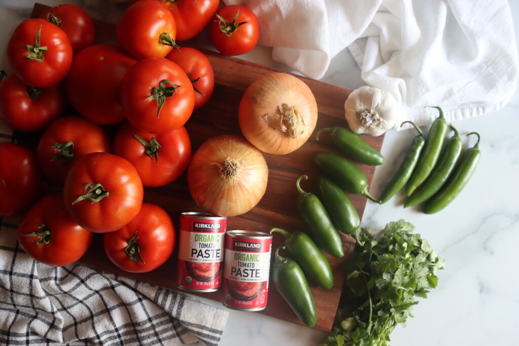 Ingredients for Canning Tomato Salsa