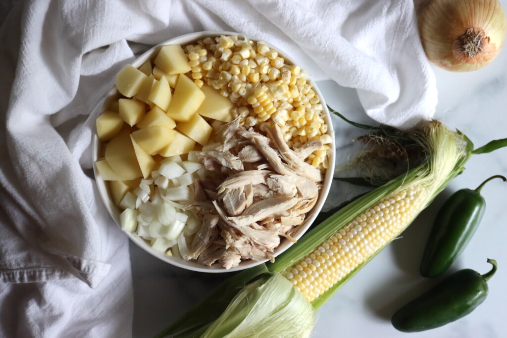 Ingredients for Chicken and Corn Chowder