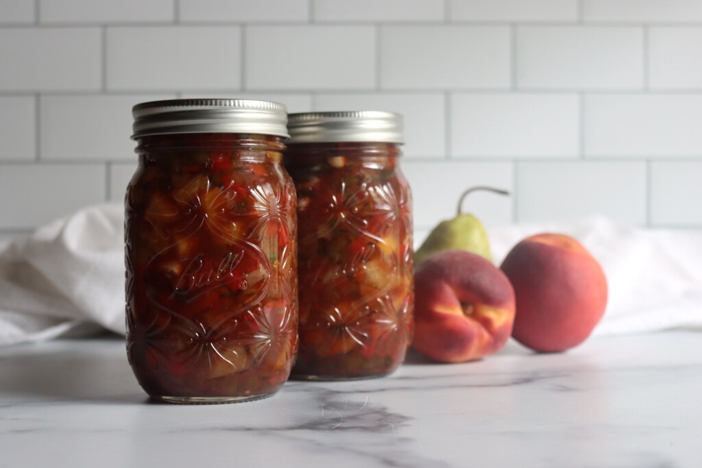 Summer fruit Salsa Peach Pear