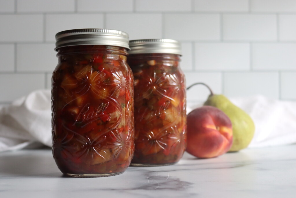 Summer fruit Salsa Peach Pear
