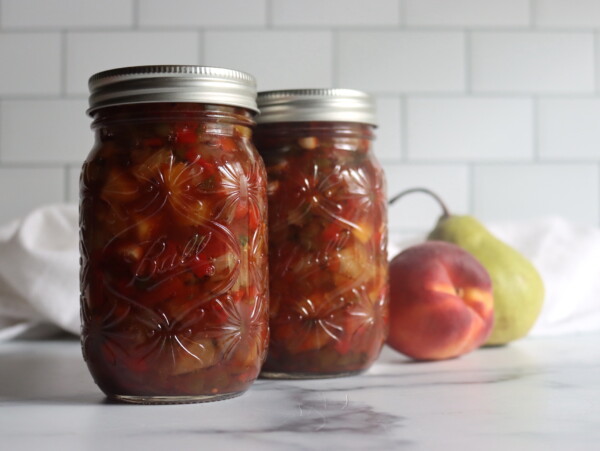 Summer fruit Salsa Peach Pear