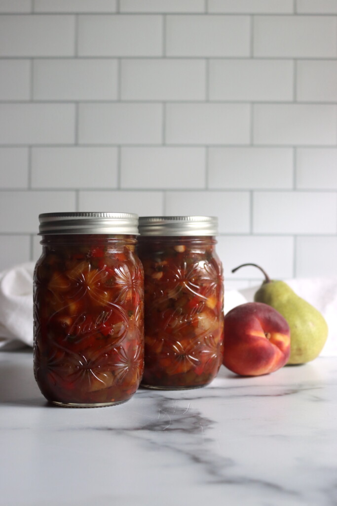 Summer fruit Salsa Peach Pear
