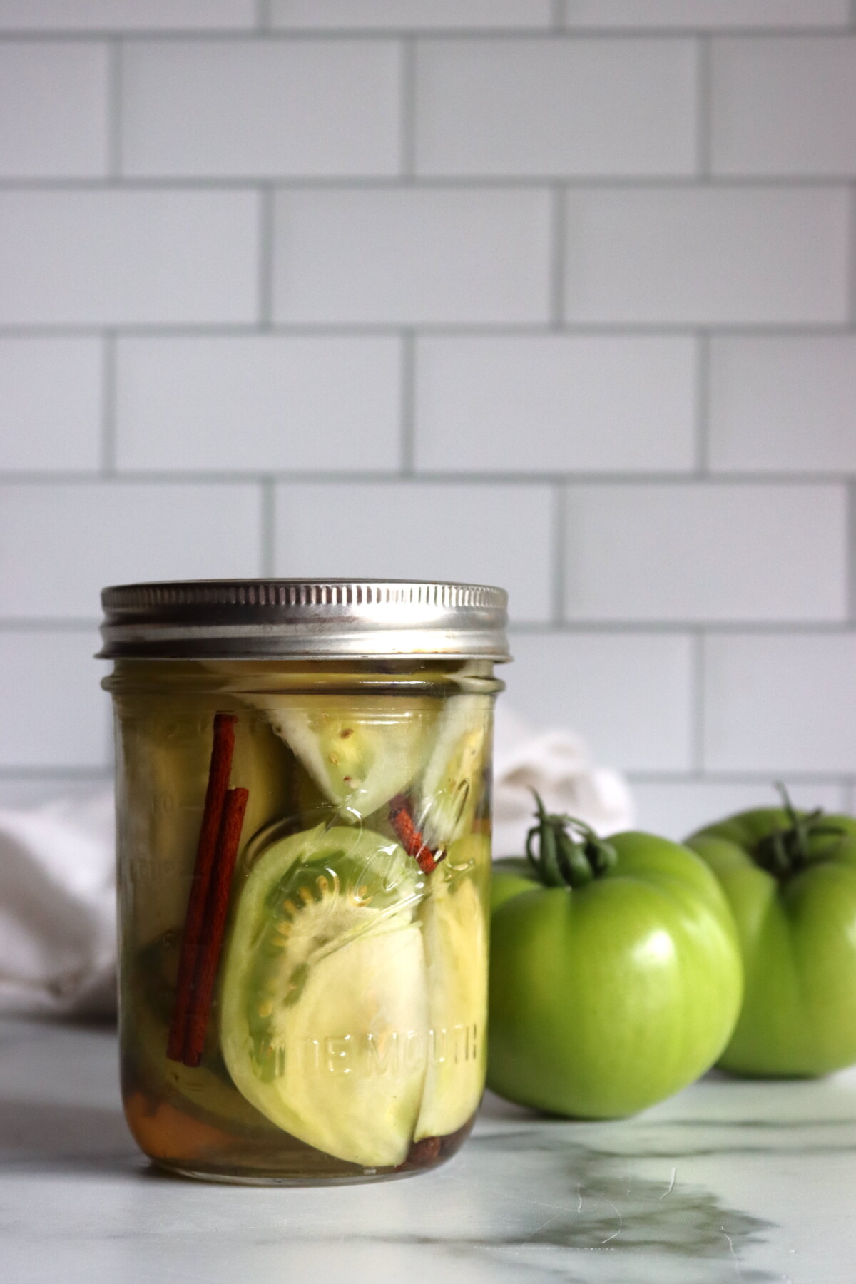 Sweet Pickled Green Tomatoes