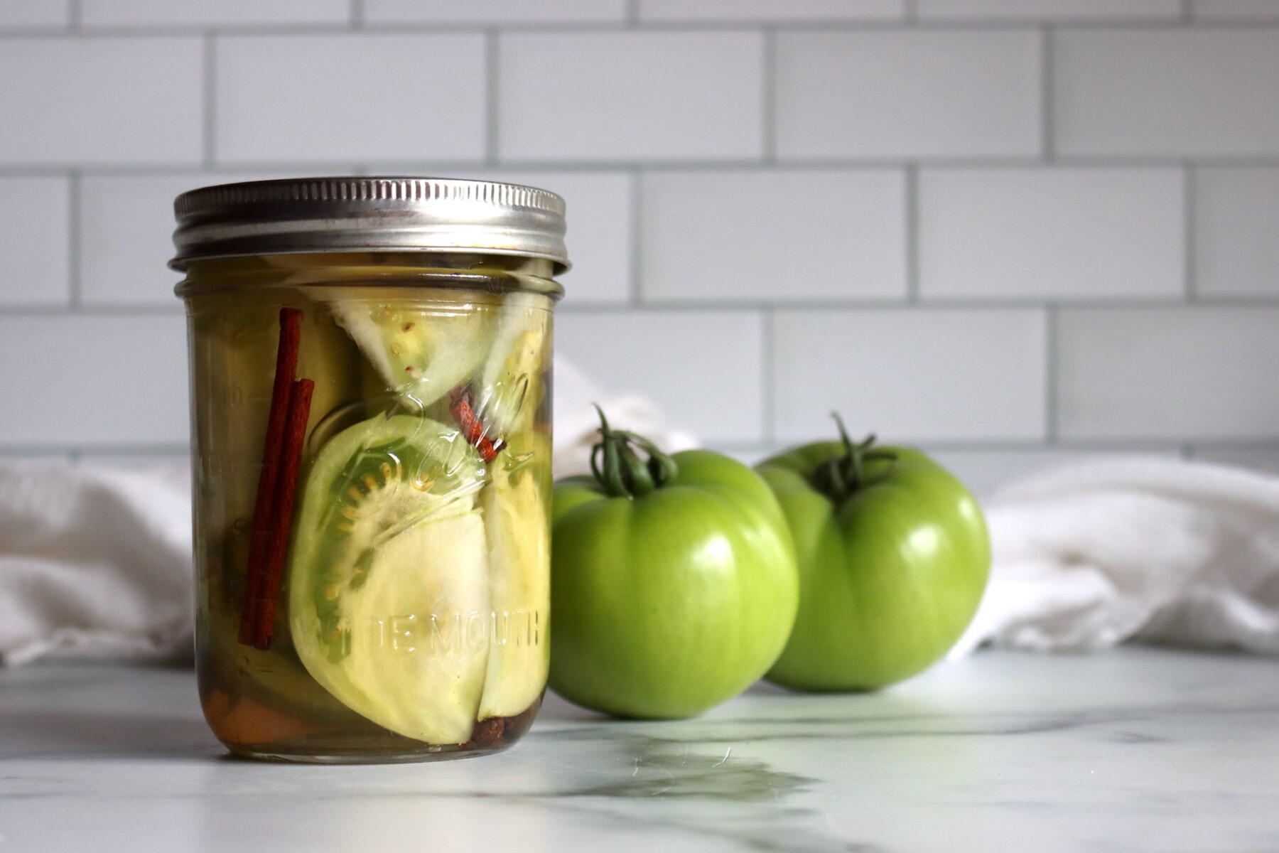 Sweet Pickled Green Tomatoes