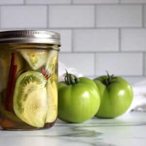 Sweet Pickled Green Tomatoes
