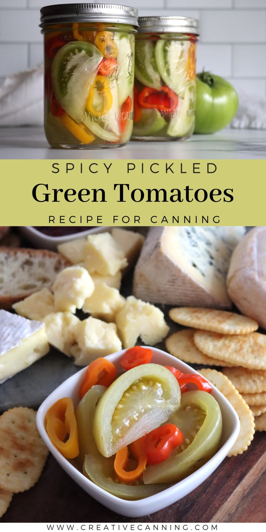 Spicy Pickled Green Tomatoes Canning Recipe