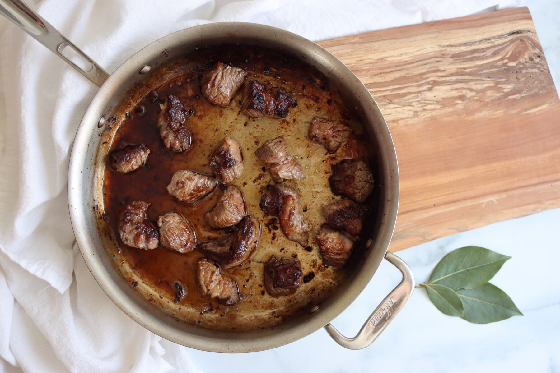 Browning Meat for Beef Stew with Vegetables