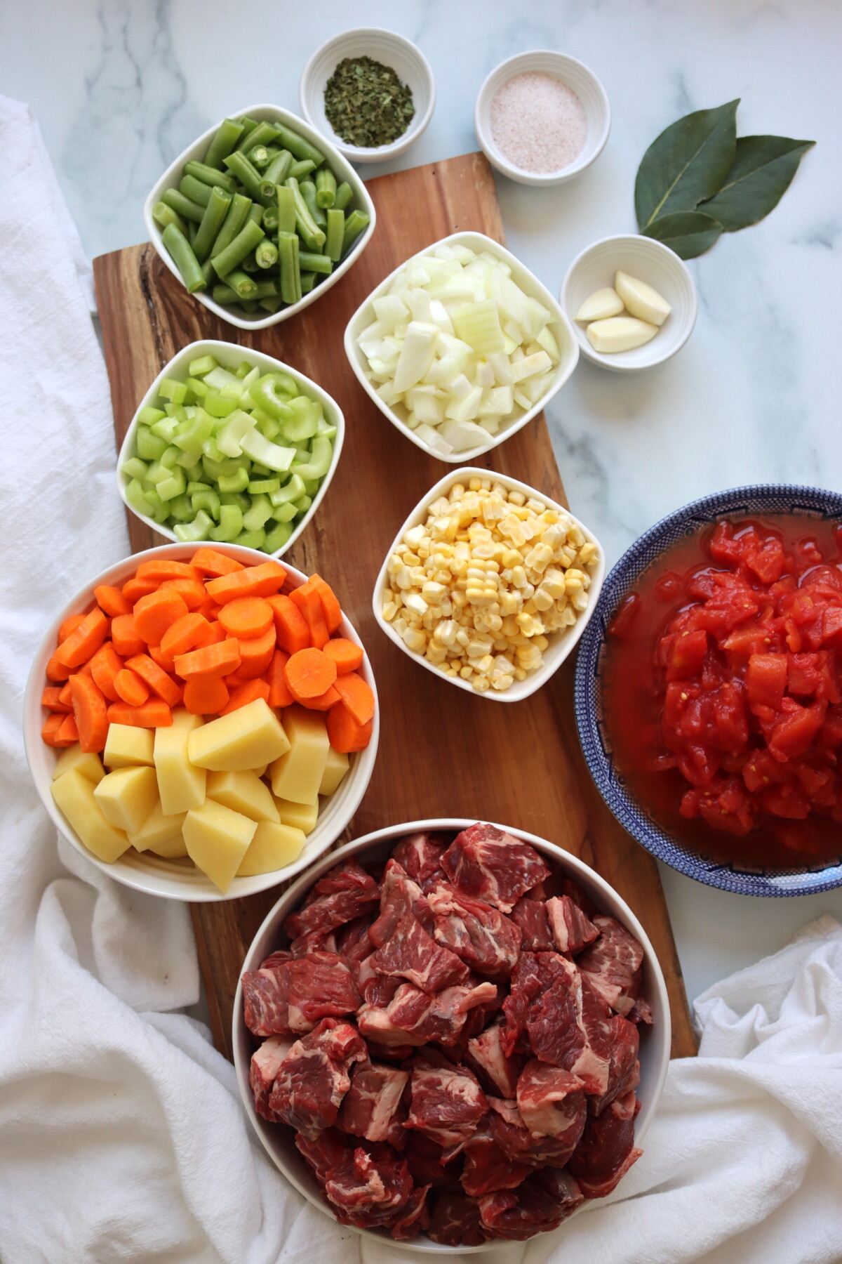 Ingredients for Beef Stew with Vegetables